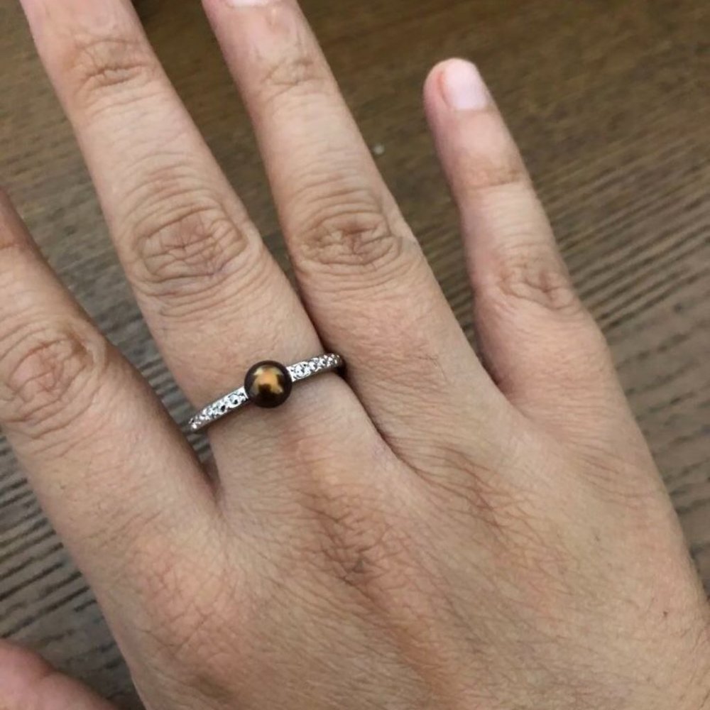 Silver plated fresh water pearl ring size 9 NWOT